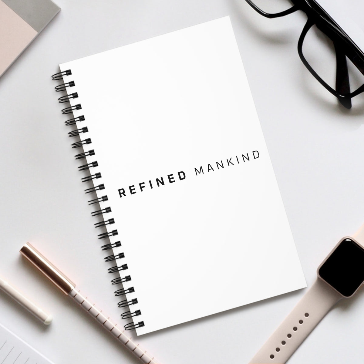 Refined Mankind Spiral Journal in White